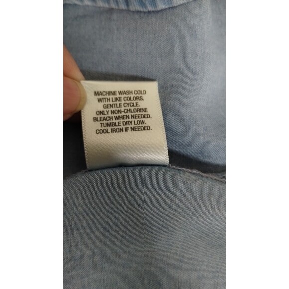 Westport Off the Shoulder Dress Chambray Ruffle Bell Sleeve Denim 14 - Picture 8 of 8